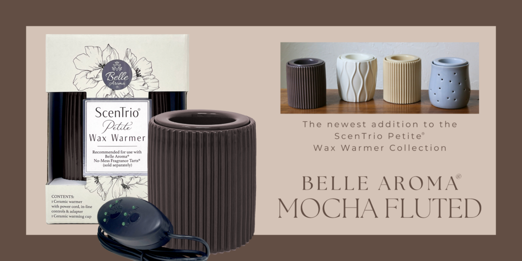 The newest addition to the ScenTrio Petite Wax Warmer Collection: Belle Aroma Mocha Fluted